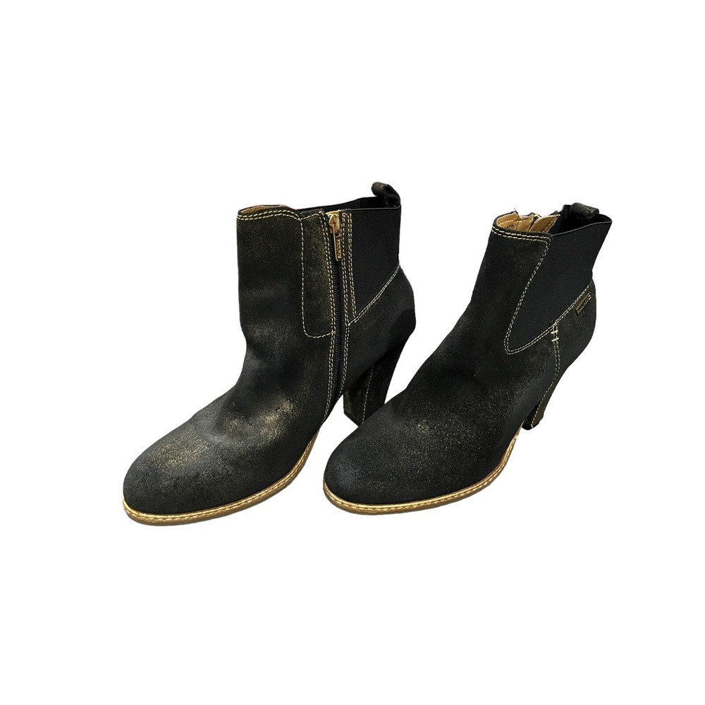 PIKOLINOS Dark Brown With Gold Ankle Suede Bootie/Side Zip EUR 41/US 10-10.5 - Picture 5 of 11